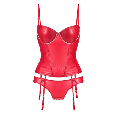 Leather Thongs And Push Up Bra For Women / Sexy Lingerie Set / Female Erotic Underwear - EVE's SECRETS